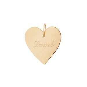 CATBIRD NY "Thanu" engraved name 14k gold heart pendant